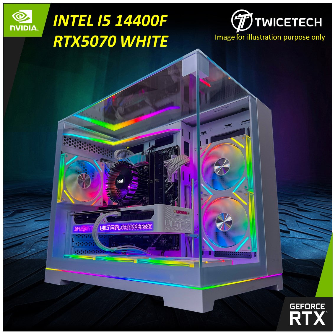 INTEL  CORE  I5  14400F  +  RTX5070 WHITE BUILD