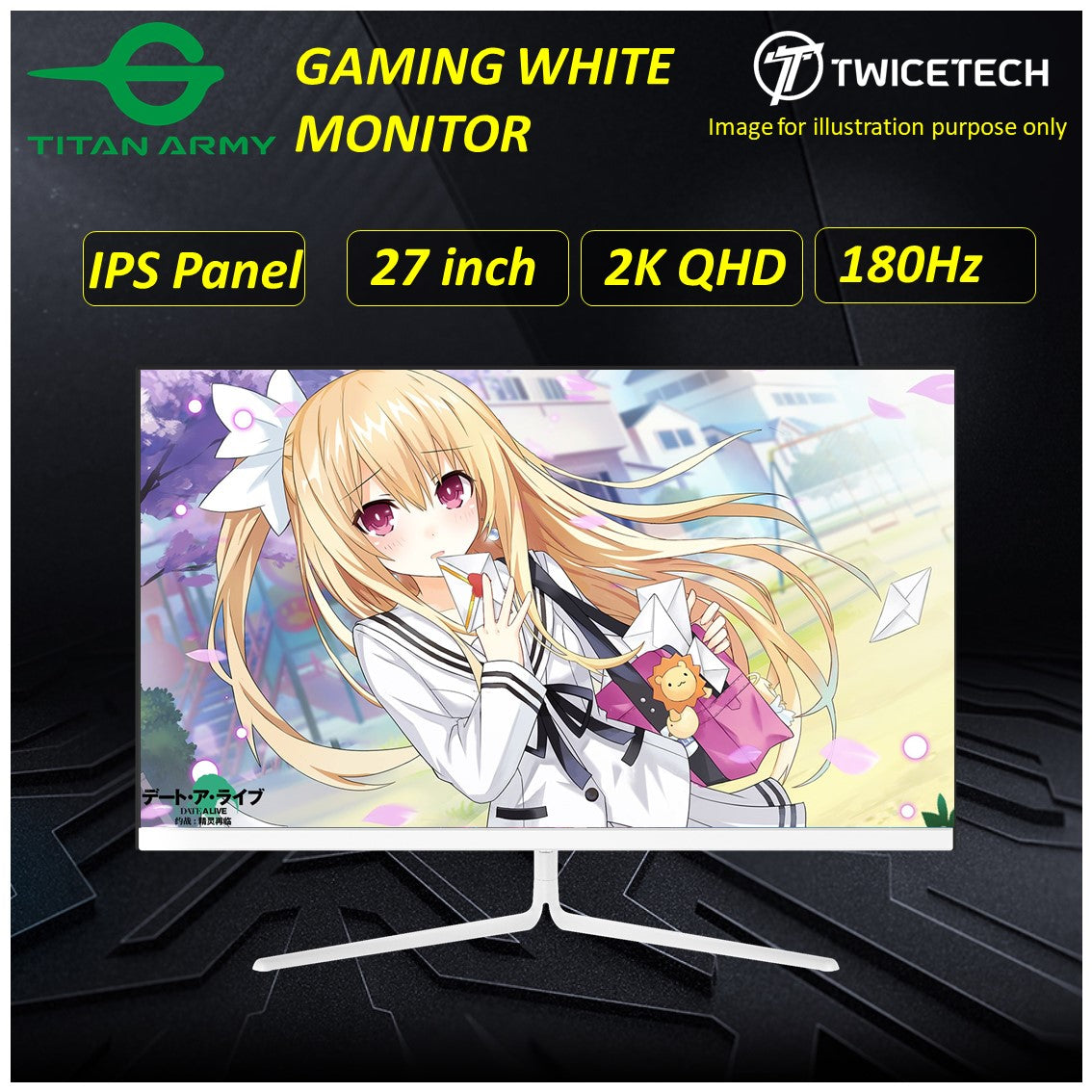 TITAN ARMY ”27” INCH QHD 180HZ WHITE MONITOR