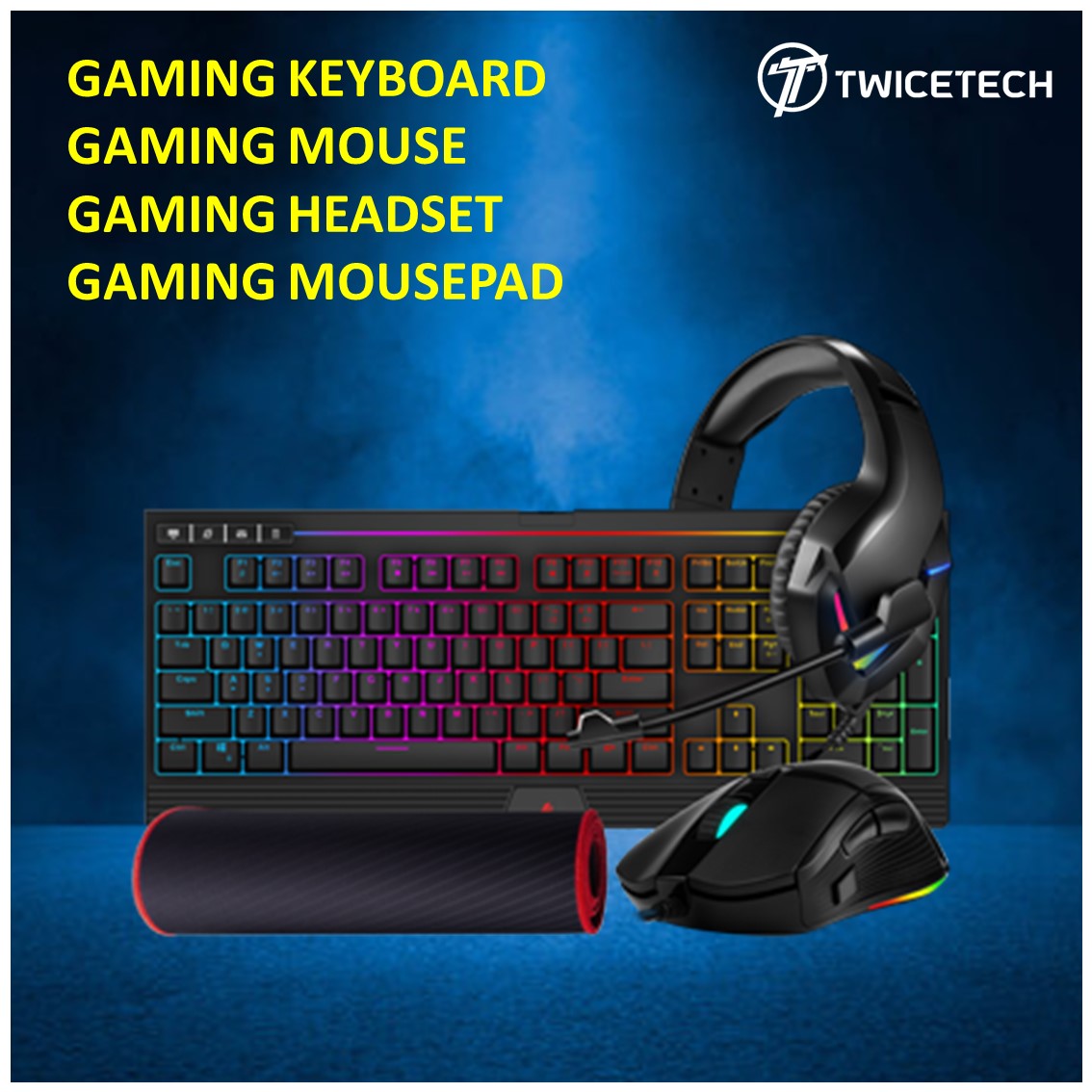 1ST PLAYER 4 IN 1 GAMING KIT ( KEYBOARD , MOUSE , HEADSET , MOUSEPAD )